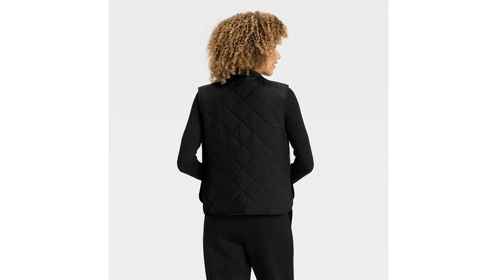 Women's Quilted Vest - A New Day Black S